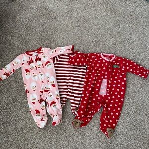 Carters fleece Christmas footie pajamas